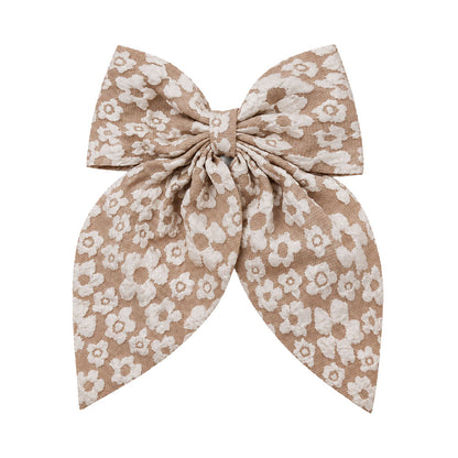 Floral Print Bow Hair Clip