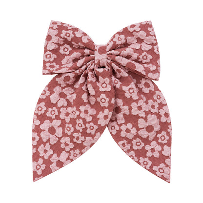 Floral Print Bow Hair Clip