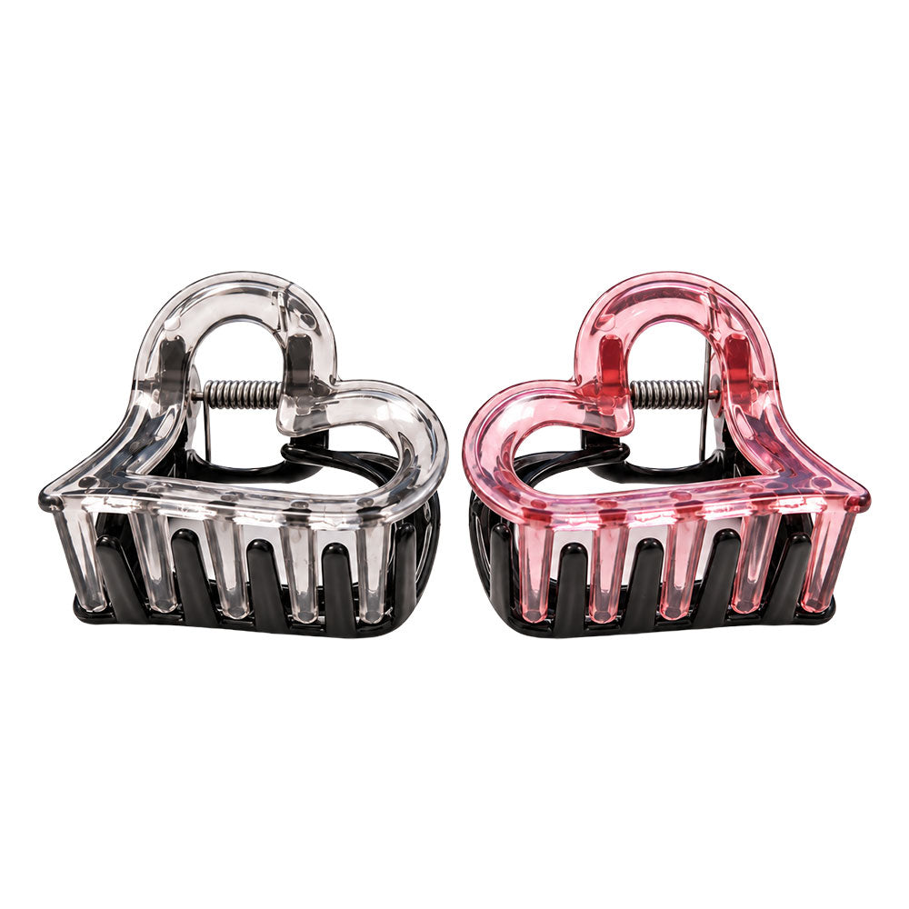 Metallic Heart Mini Claw Clips
