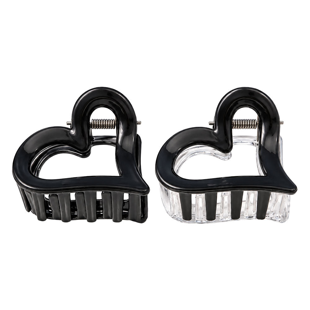 Black Heart Mini Claw Clip Set
