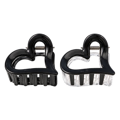 Black Heart Mini Claw Clip Set
