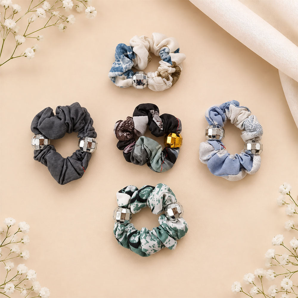Chic Scrunchie Hair Tie Set (Pack of 5)