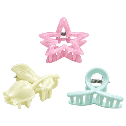 Pastel Star & Mini Claw Hair Clip Set