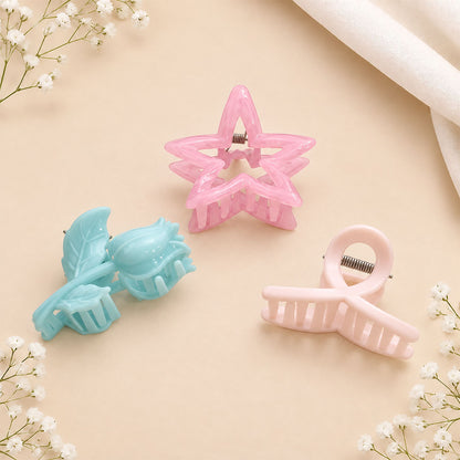 Pastel Star & Mini Claw Hair Clip Set