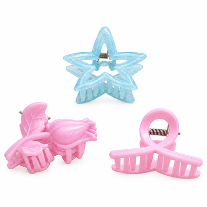 Pastel Star & Floral Mini Claw Clip Set (Pack of 3)