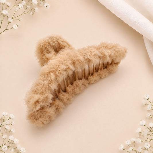 Fluffy Pink Bow Hair Claw