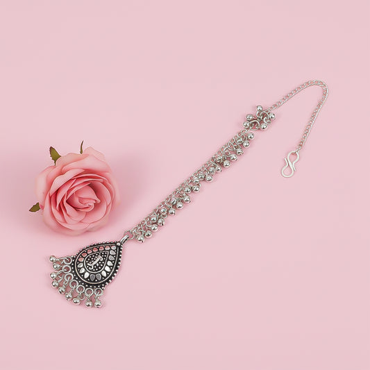 Teardrop grace ghunghroo mangtikka (Silver)