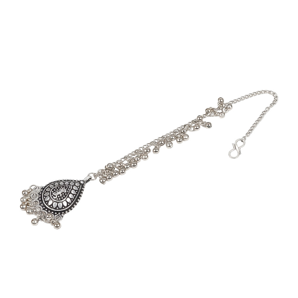 Teardrop grace ghunghroo mangtikka (Silver)