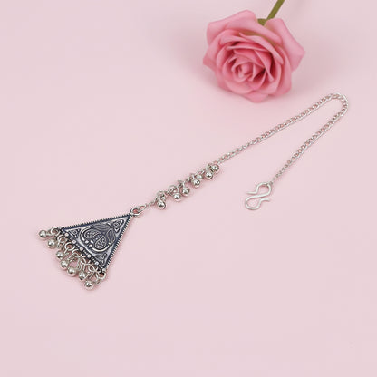Timeless trikon oxidised mangtikka (Silver)