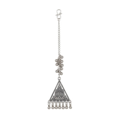 Timeless trikon oxidised mangtikka (Silver)
