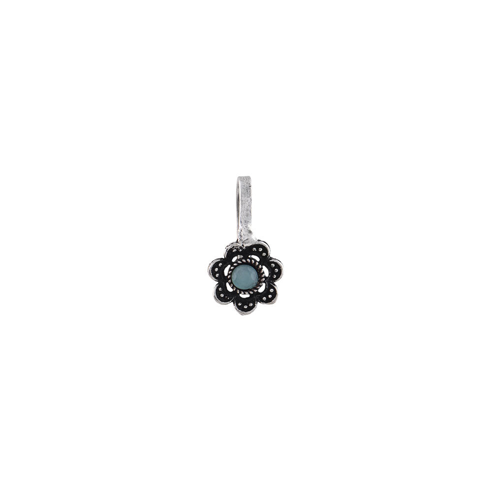 Dainty blossom oxidised nosepin (Mint)