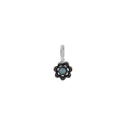 Dainty blossom oxidised nosepin (Mint)