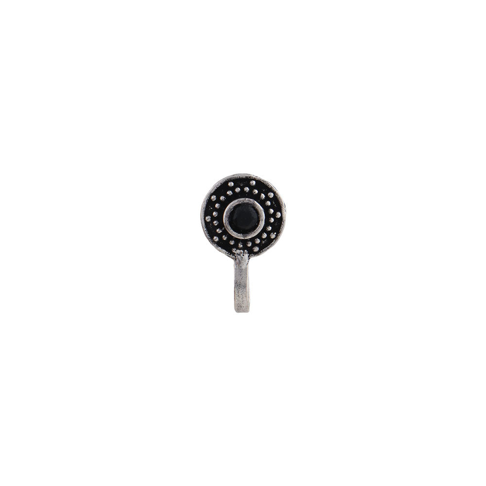 StylishKudi Women & Girls Oxidized Silver Tone Nose Pin And Nose Ring Combo Set