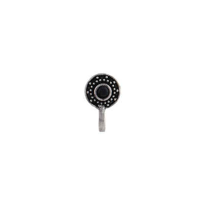 StylishKudi Women & Girls Oxidized Silver Tone Nose Pin And Nose Ring Combo Set