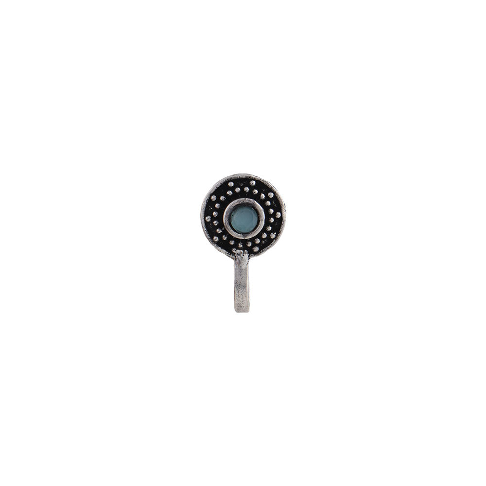 StylishKudi Women & Girls Oxidized Silver Tone Nose Pin And Nose Ring Combo Set