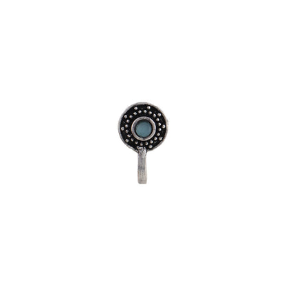 StylishKudi Women & Girls Oxidized Silver Tone Nose Pin And Nose Ring Combo Set