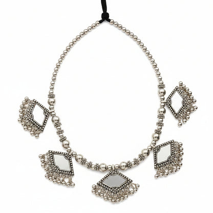 Radiant reflection oxidised kamarband (Silver)