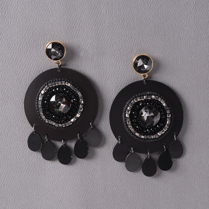 Black leather Earrings