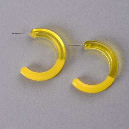 Yellow Hoops Earrings