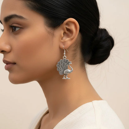 Kalash Kamal earring  Morni jhumki dangler earrings (Silver) Combo set