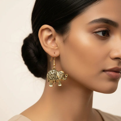 Kalash Kamal earring (Light Orange) Trunk twist dangler earrings Combo set