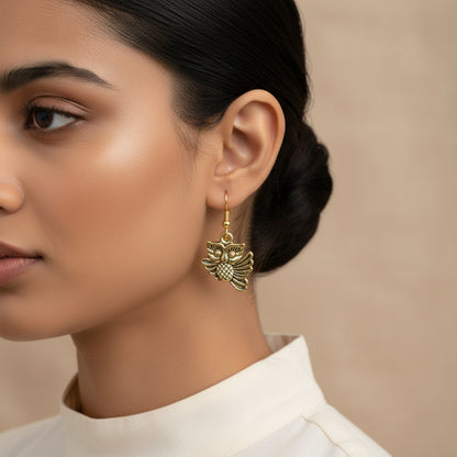 Royal Triple Bell Layered Jhumka Earring (Black) Hoot Hoot Dangler earrings Combo set