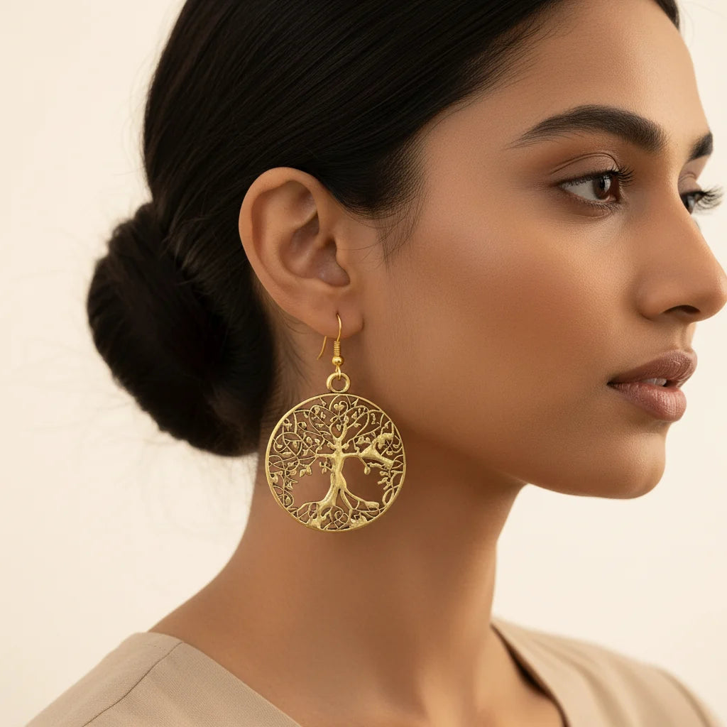 Kalash Kamal earring (Light Orange) Roots and rizz dangler earrings Combo set
