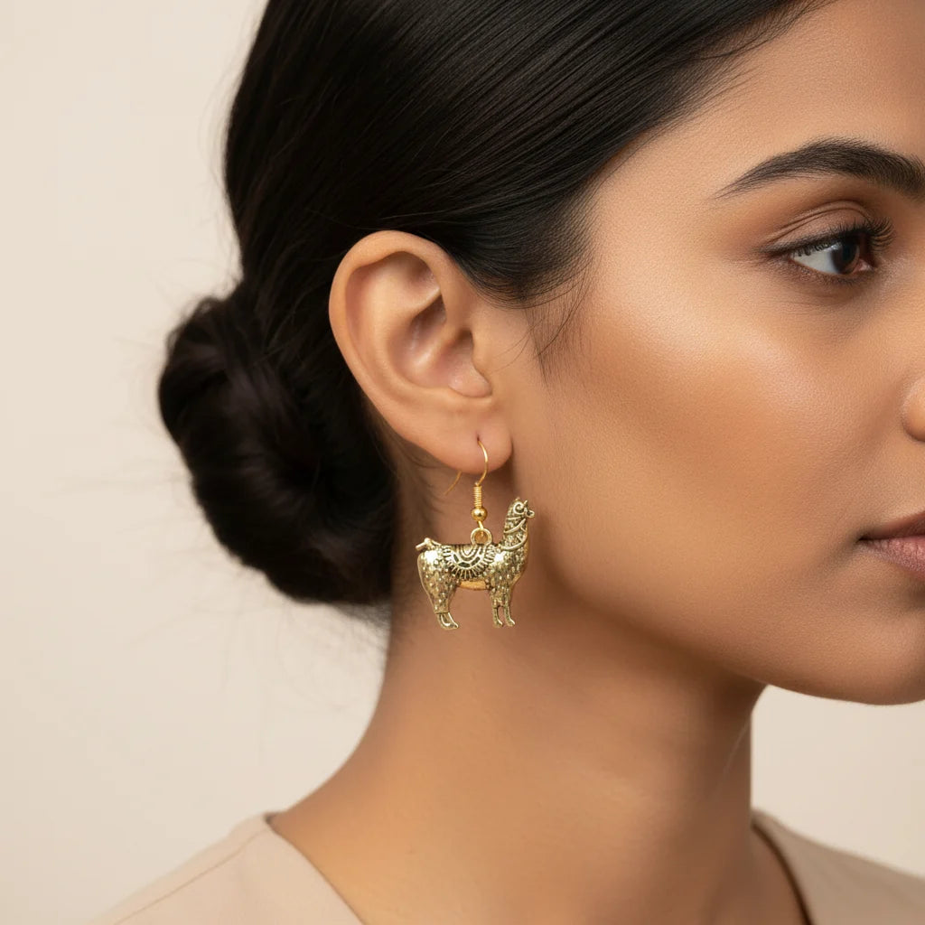 Kalash Kamal earring (Light Orange) Lama Drama dangler earrings Combo set