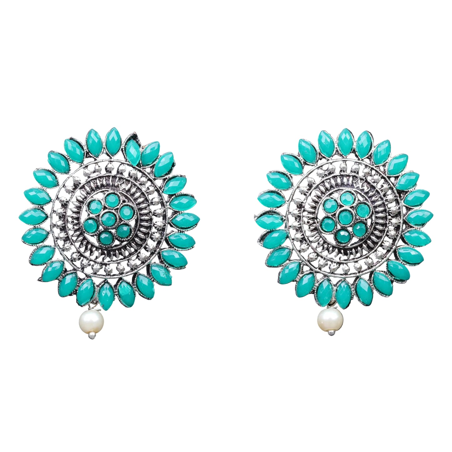 Traditional twish stud earring (Green)