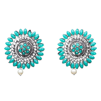 Traditional twish stud earring (Green)