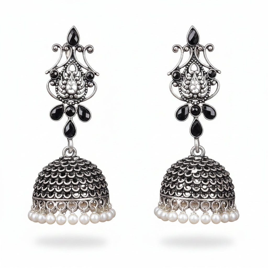 Kalash Kamal  earring (Black)