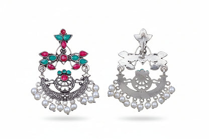 Carved Charm Dangler earrings (Multicolored)
