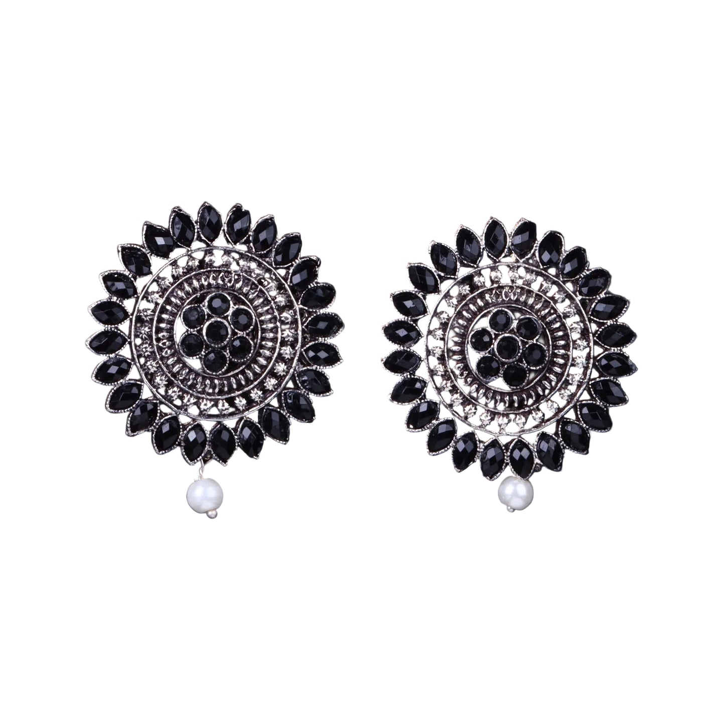 Traditional twish stud earring (Black)