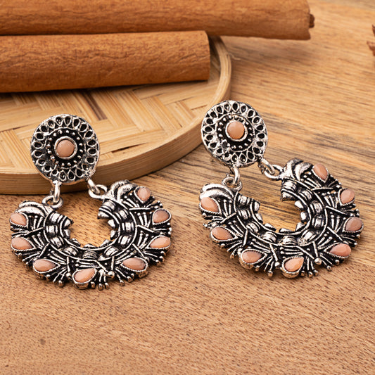 Light Orangish Stone Studded Danglers