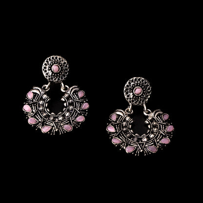 Baby Pink Stone Studded Danglers