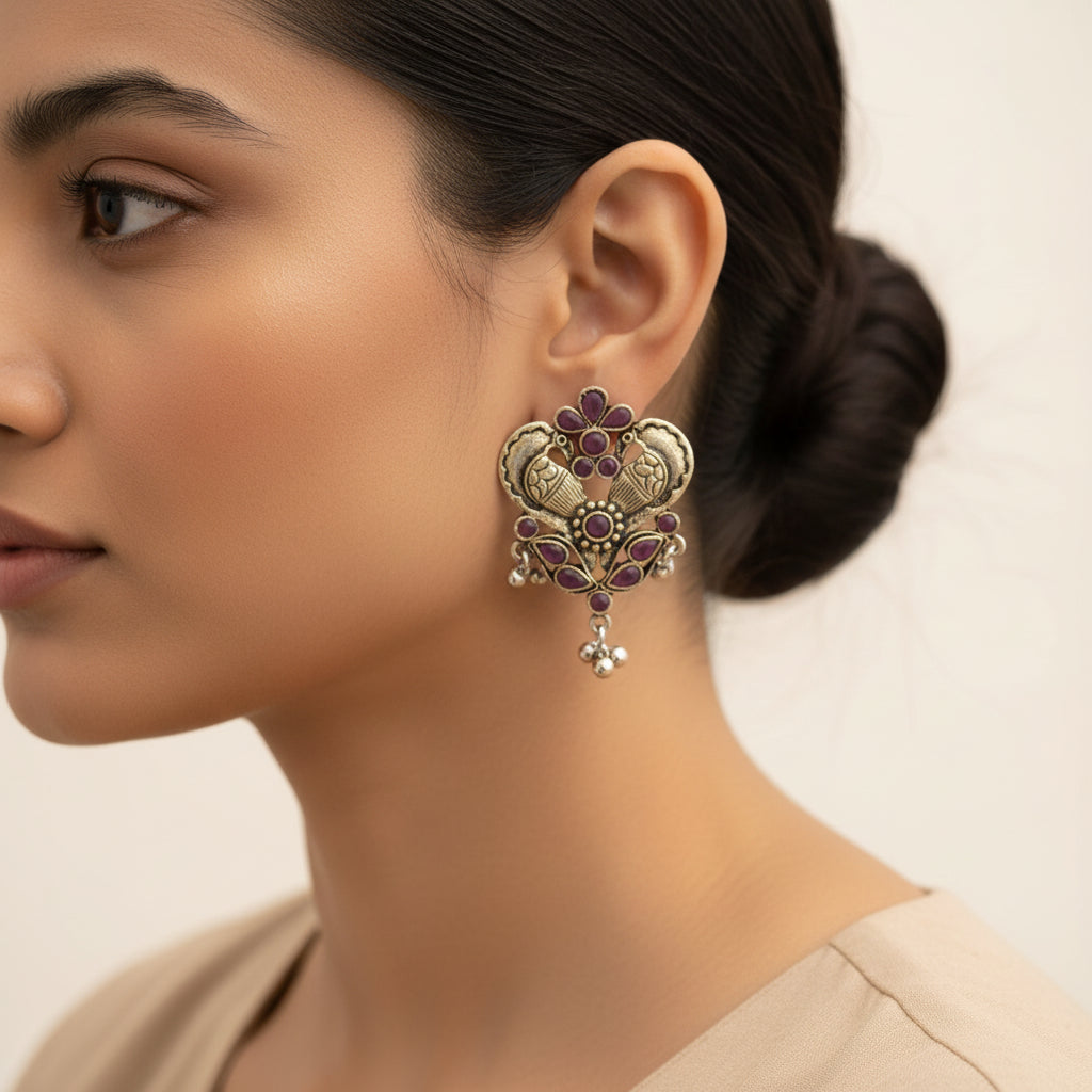 Bulbul Bling Party Studds earrings (Baby Pink)