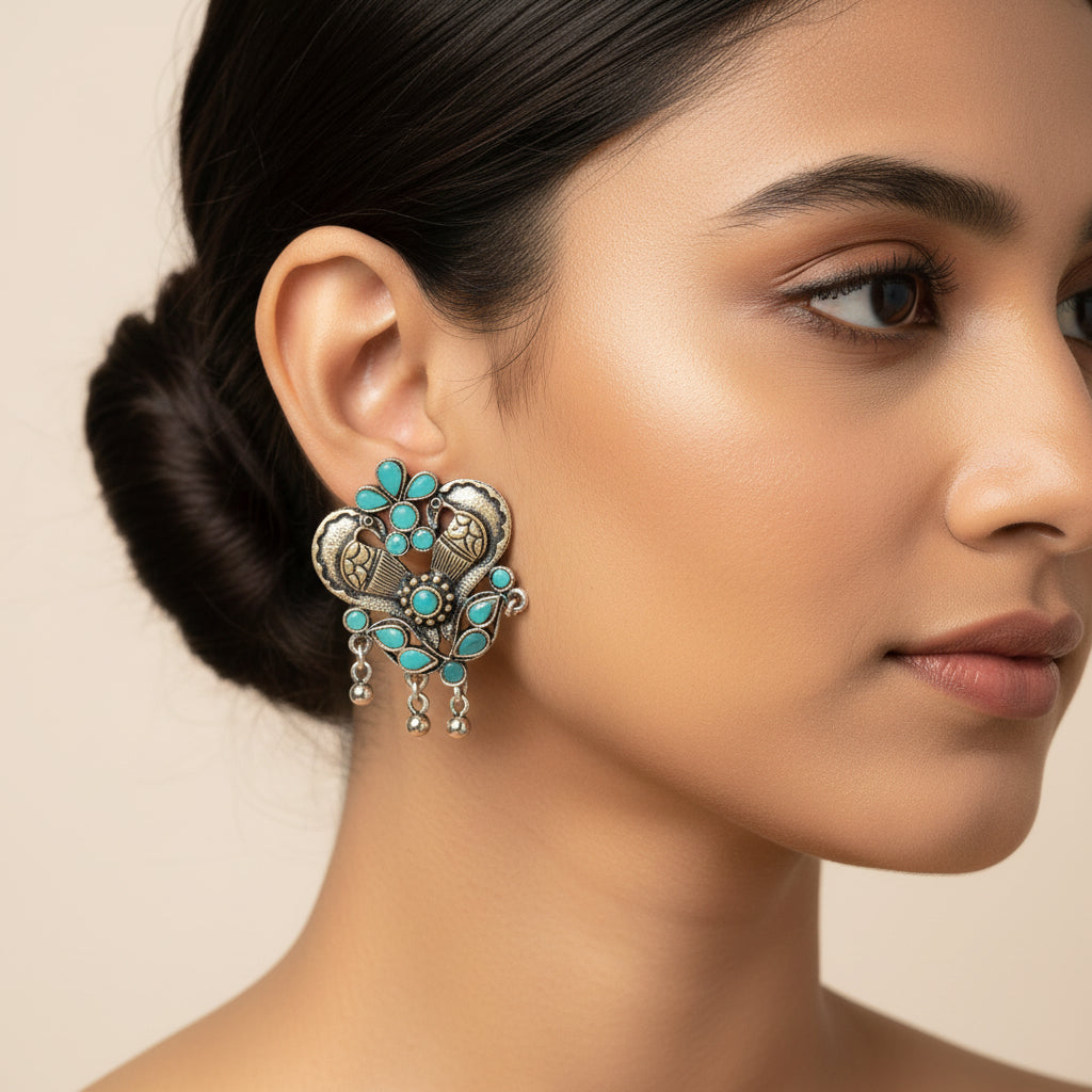 Bulbul Bling Party Studds earrings (Mint)