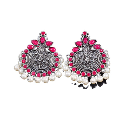 Royal flare stud earrings (Red)