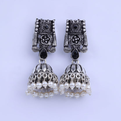 Temple bells jhumki earrings (Black)