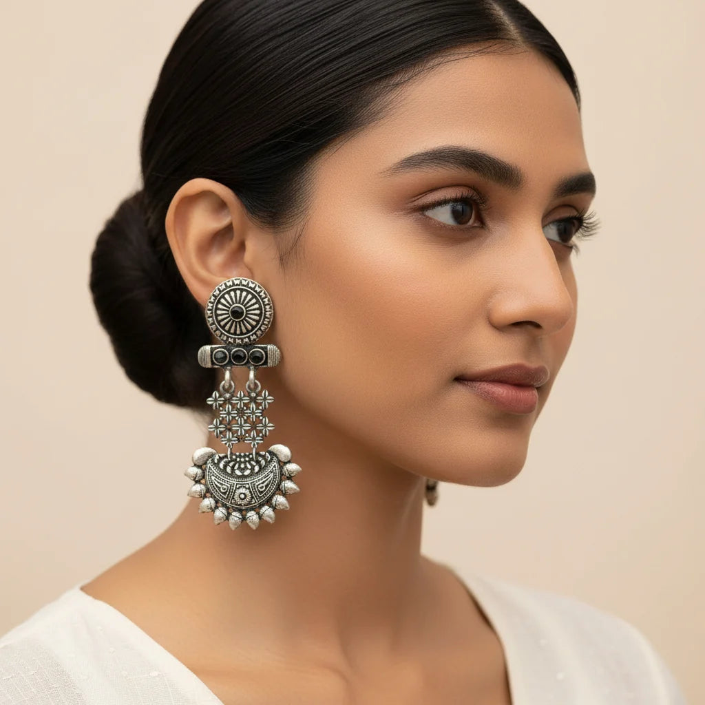 Peacock glow stone studded dangler & Enchanted Swing dangler earring Combo set