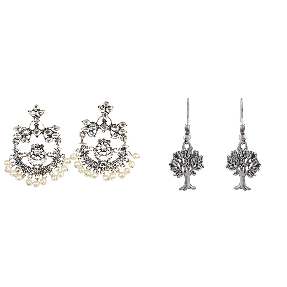 Carved Charm Dangler earrings & Roots of elegance dangler earrings Combo set