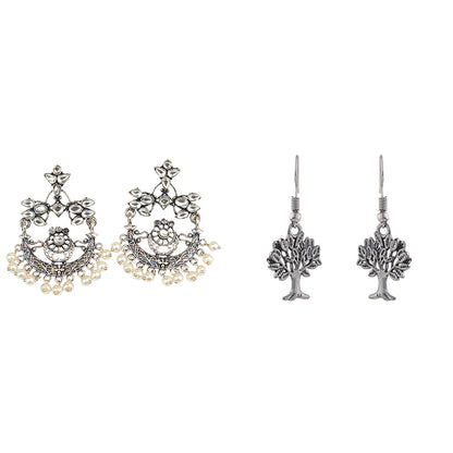 Carved Charm Dangler earrings & Roots of elegance dangler earrings Combo set