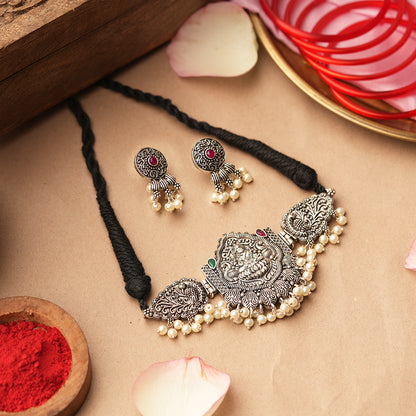 Mystic tribe pearl rope necklace (Multicolored)