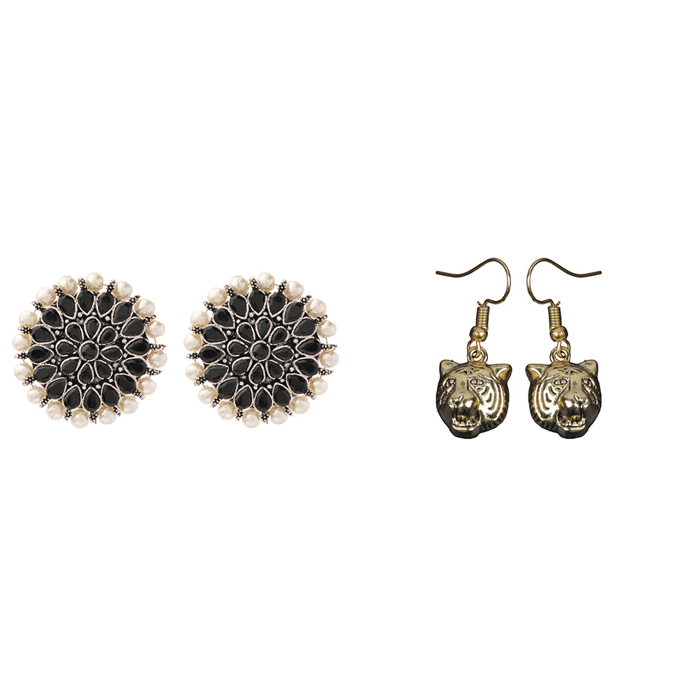 Carved Charm Dangler earrings &  fiercely flawless dangler earrings Combo set