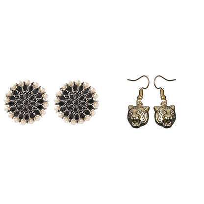 Carved Charm Dangler earrings &  fiercely flawless dangler earrings Combo set