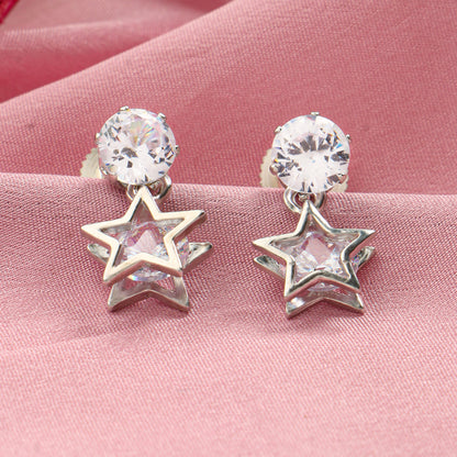 Moon Star- Stone studded dangler earrings
