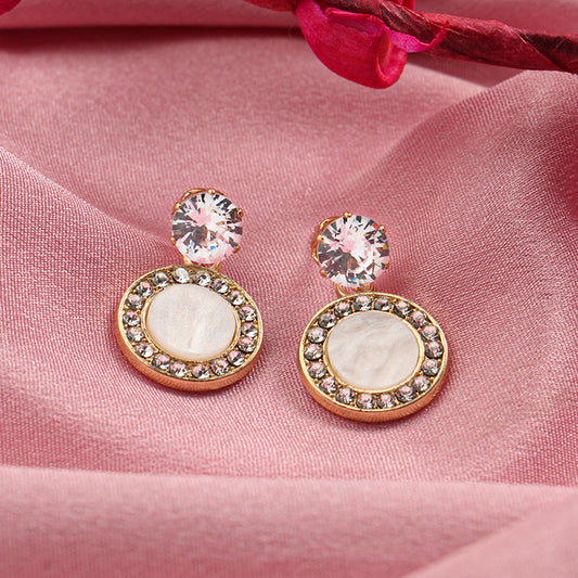 Soft Halo- Stone studded dangler earrings
