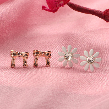 Flora Knot- Combo stud earrings