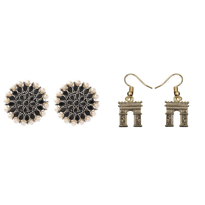 Carved Charm Dangler earrings &  Persian Glory dangler earrings Combo set