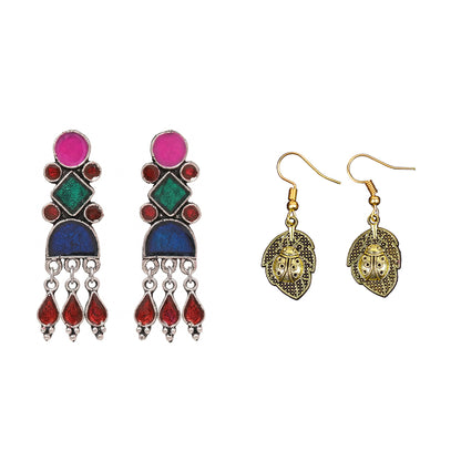 Rainbow rhine dangler earrings (Multicolored)&Beetle bling dangler earrings Combo set